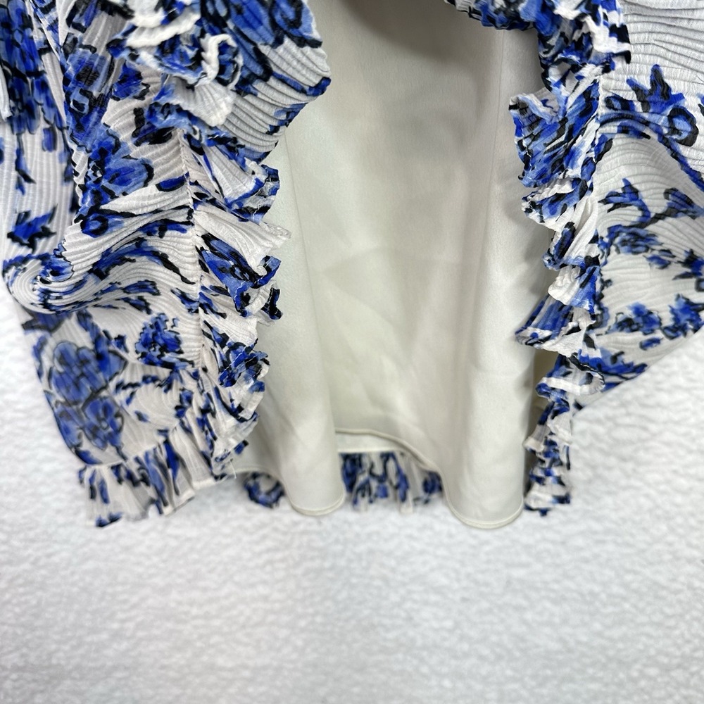 Tory Burch White Dress with Blue Floral Print - Picture 7 of 13